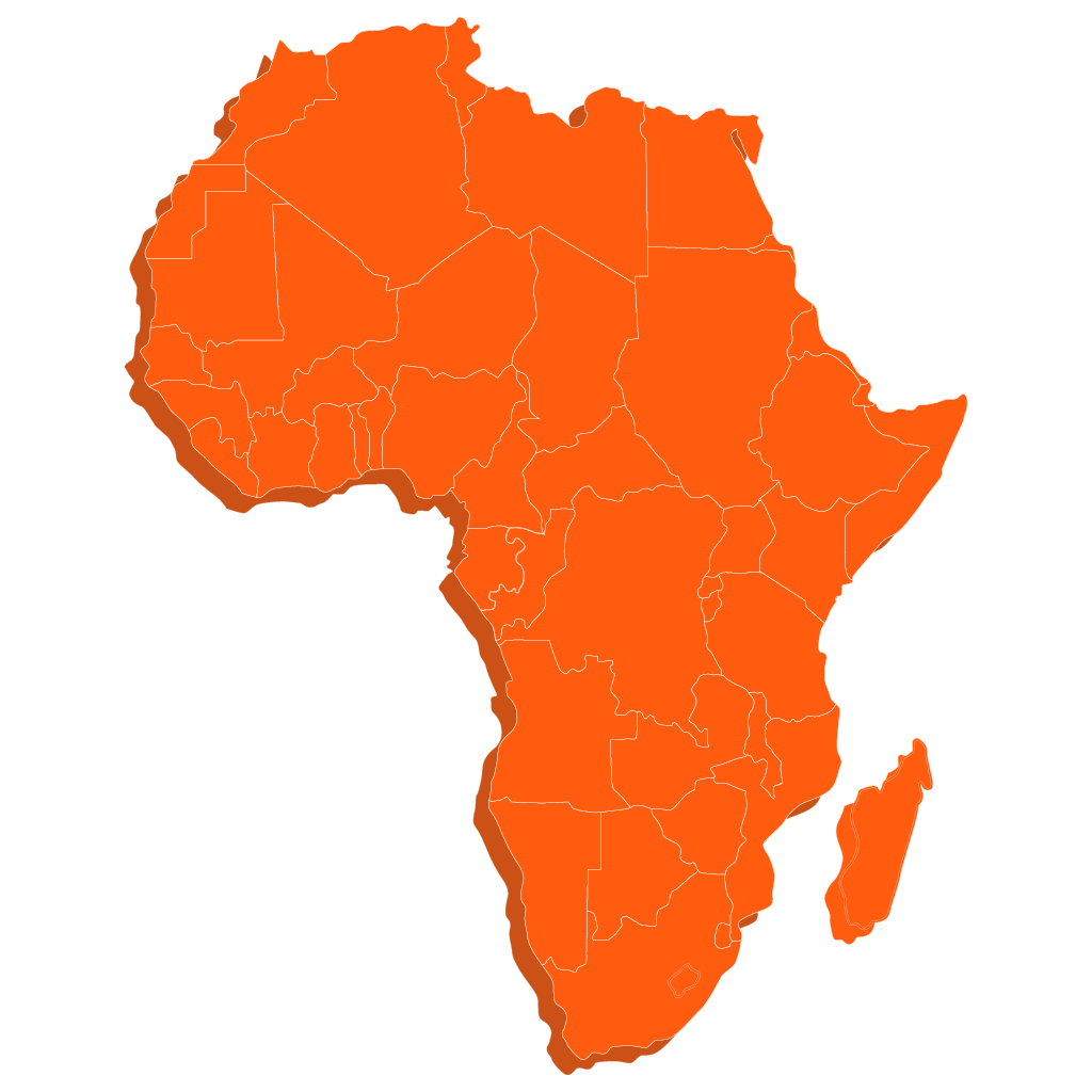Interactive map of Africa showing transcription service coverage across all African nations